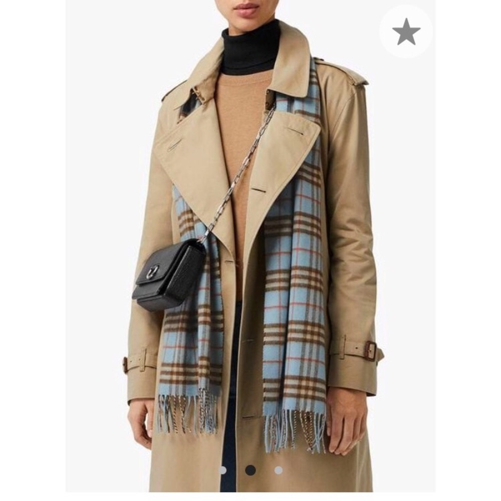 Burberry Cashmere Nova Check Blue Multicolor Scarf